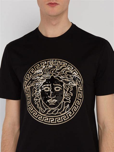 versace medusa head cotton t-shirt|men's versace t shirt sale.